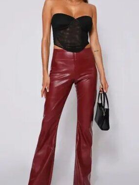 Tiger Mist Red Leather Pants